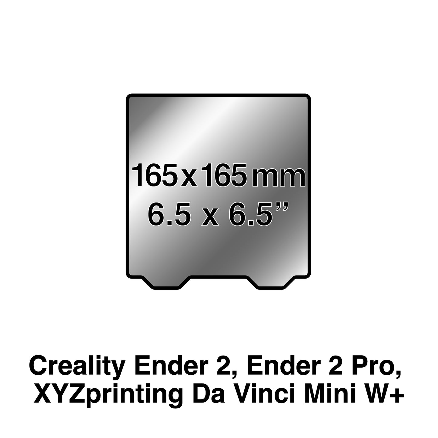 165 x 165 Kit with Pre-Installed PEX Build Surface - Creality Ender 2/2 Pro and Da Vinci Mini w+