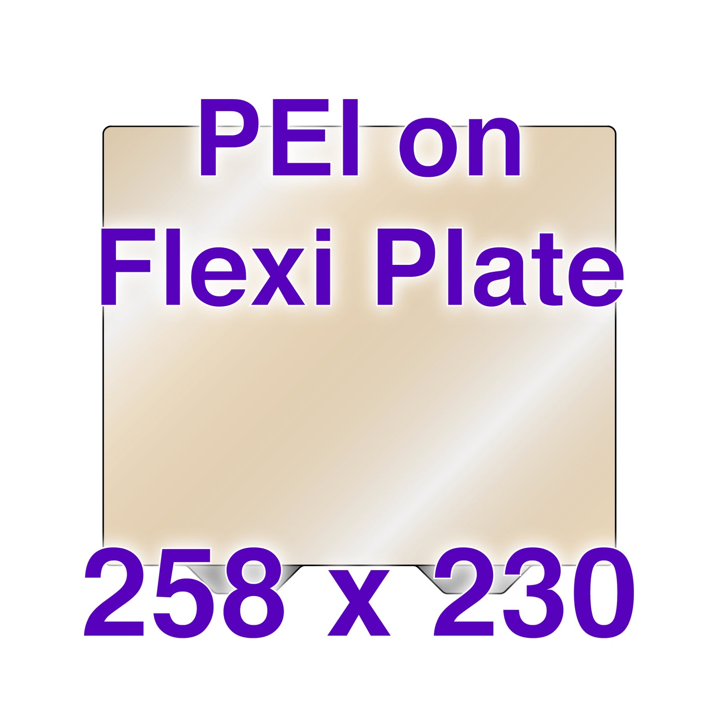 Flexi Plate with PEI - Eryone ER 20, UltiMaker S2 and S3 - 258 x 230