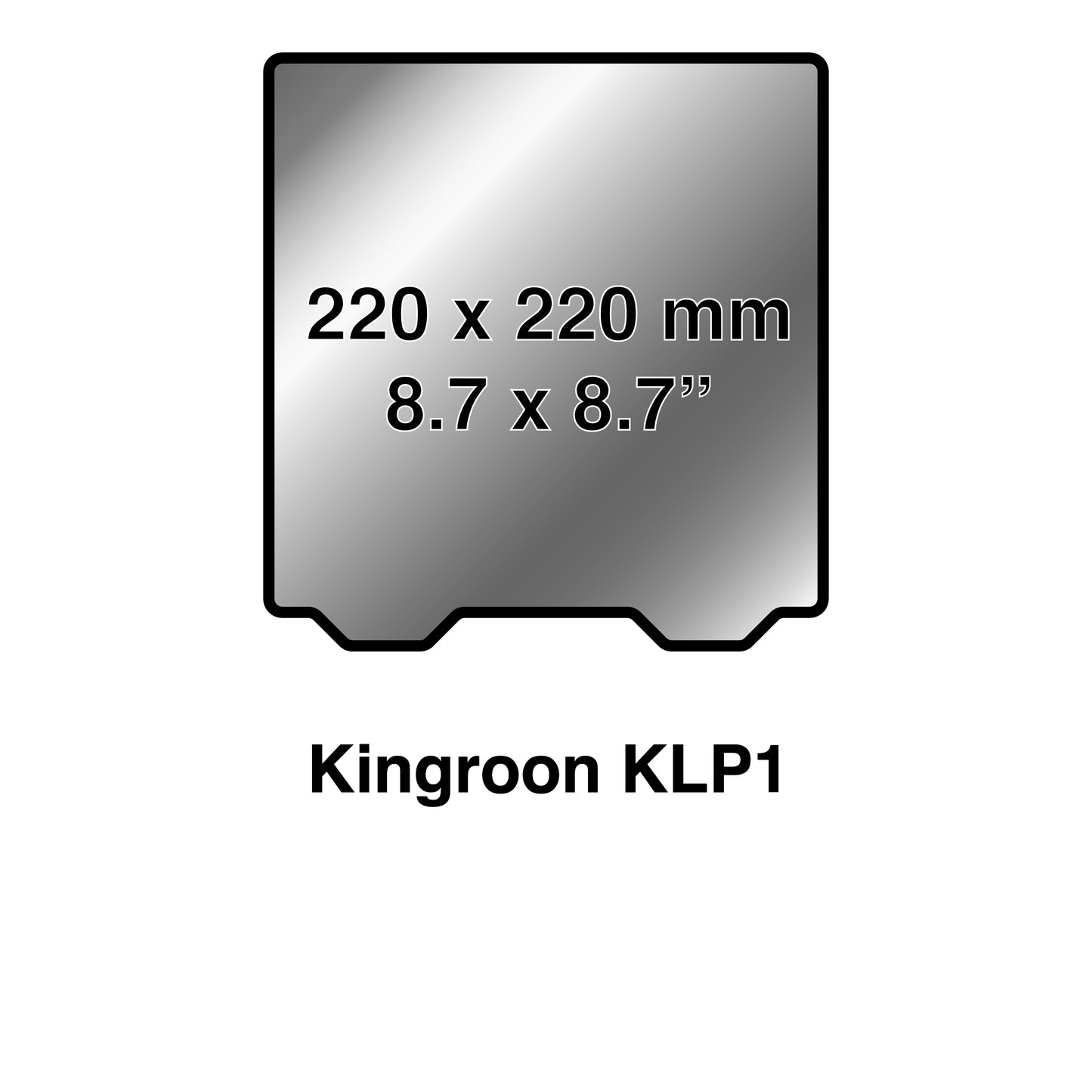 220 x 220 Kit (Square) with Pre-Installed PEX Build Surface - Kingroon KLP1