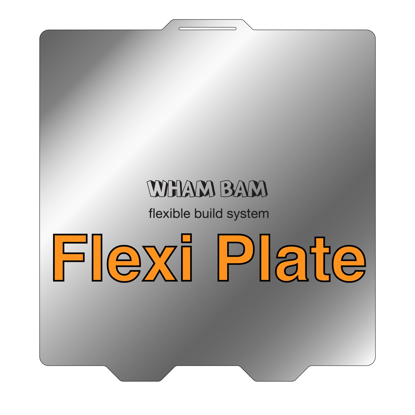 Flexi Plate Only (No Build Surface) - 258 x 258 - Bambu Lab X1, X1 Carbon (or X1C), X1E, P1P, and P1PS