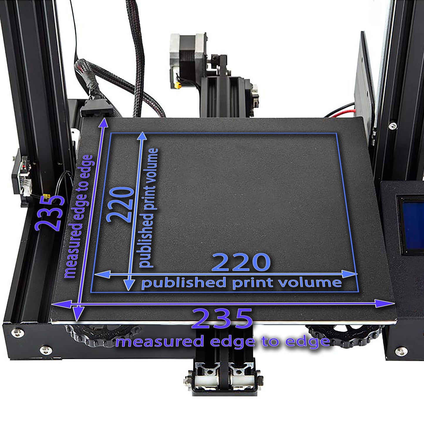 235 x 235 Kit (Alignment Notches) with Pre-Installed PEX Build Surface - Creality CR-10 SE, K1/K1C, Ender 3 V3 SE/KE, Ender 5S1