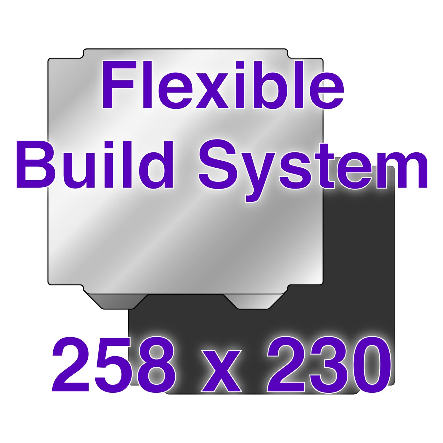 Kit with PEX - UltiMaker S2 and S3 - 258 x 230 w/ Cut Out Corners