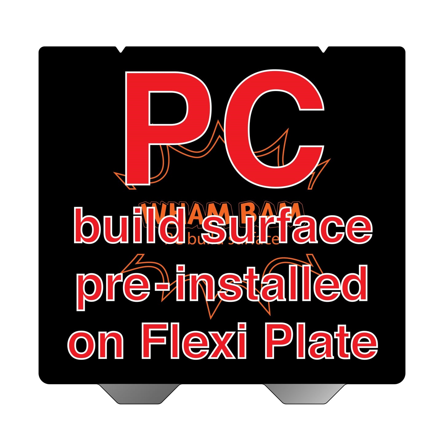 Flexi Plate with Pre-Installed PC Build Surface (Classic Black) - 254 x 235 - Prusa i3 MK3/S/+, Raise3D N1, MatterHackers Pulse