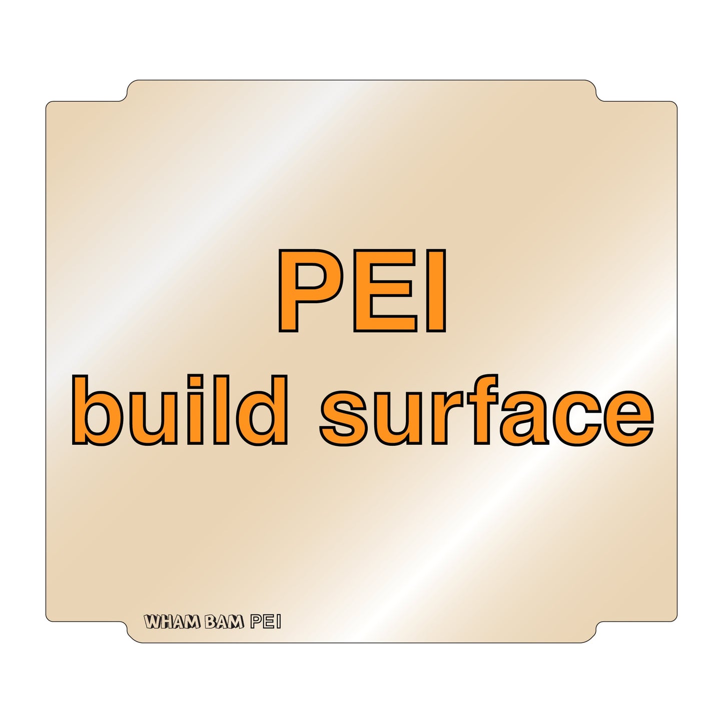PEI Build Surface - 258 x 230 (Cut Out Corners) - Ultimaker S3 and Eryone ER 20