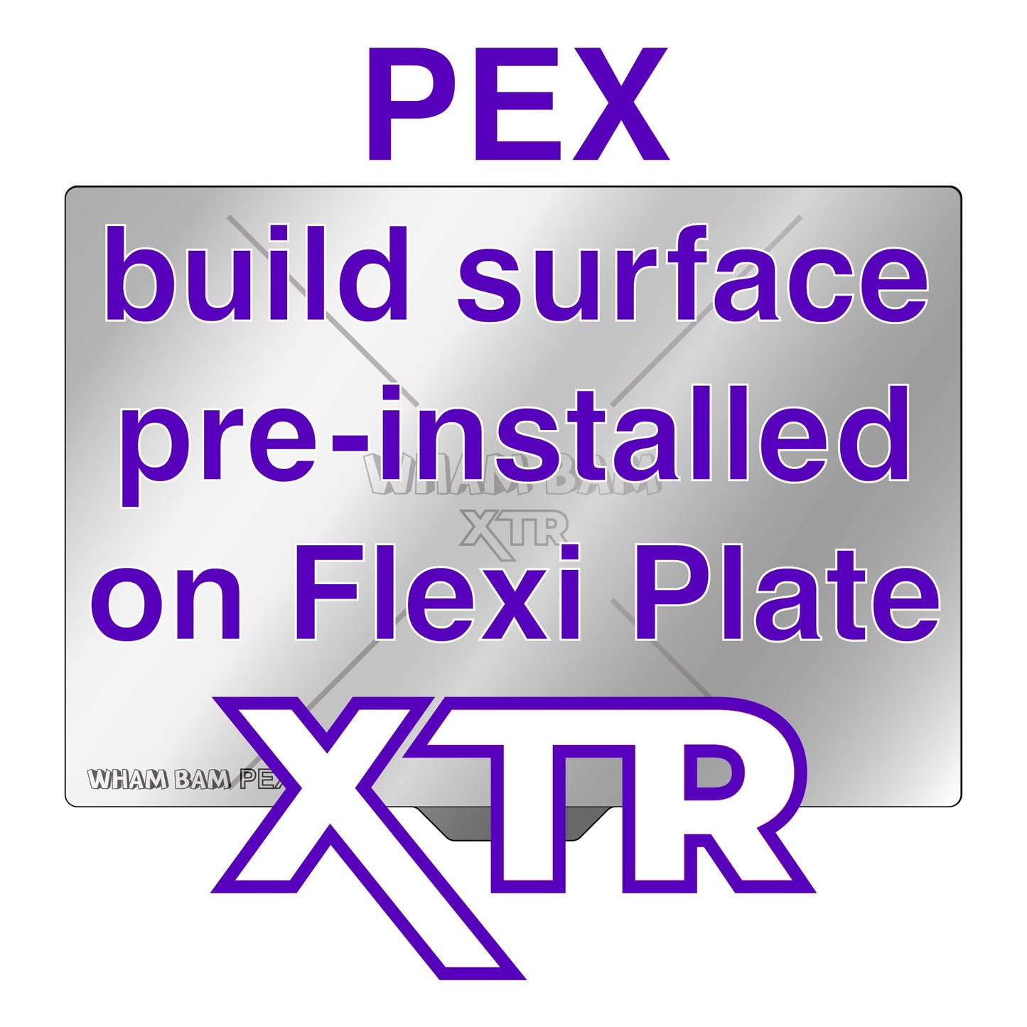 Flexi Plate with Pre-Installed PEX Build Surface XTR - 367 x 254 - Raise3D E2