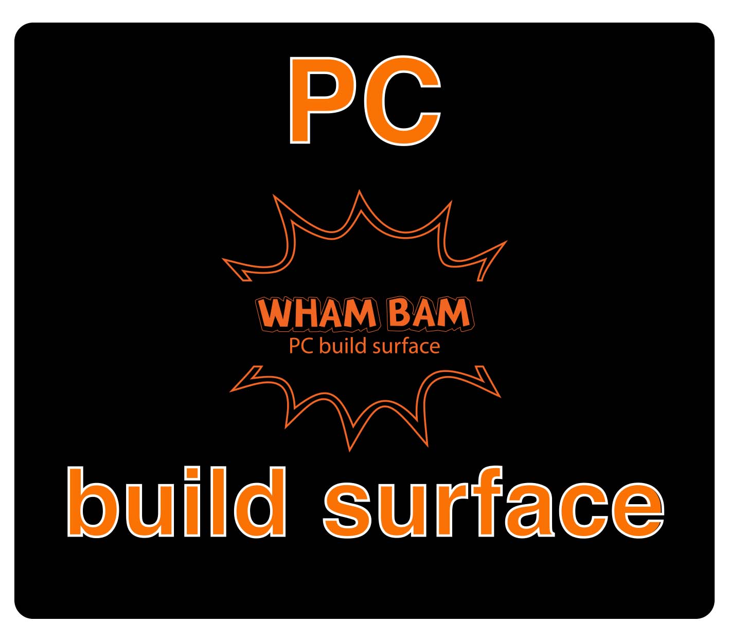 PC Build Surface (Classic Black) - 254 x 203 - MakerGear M2 & M3, CraftBot Plus Pro