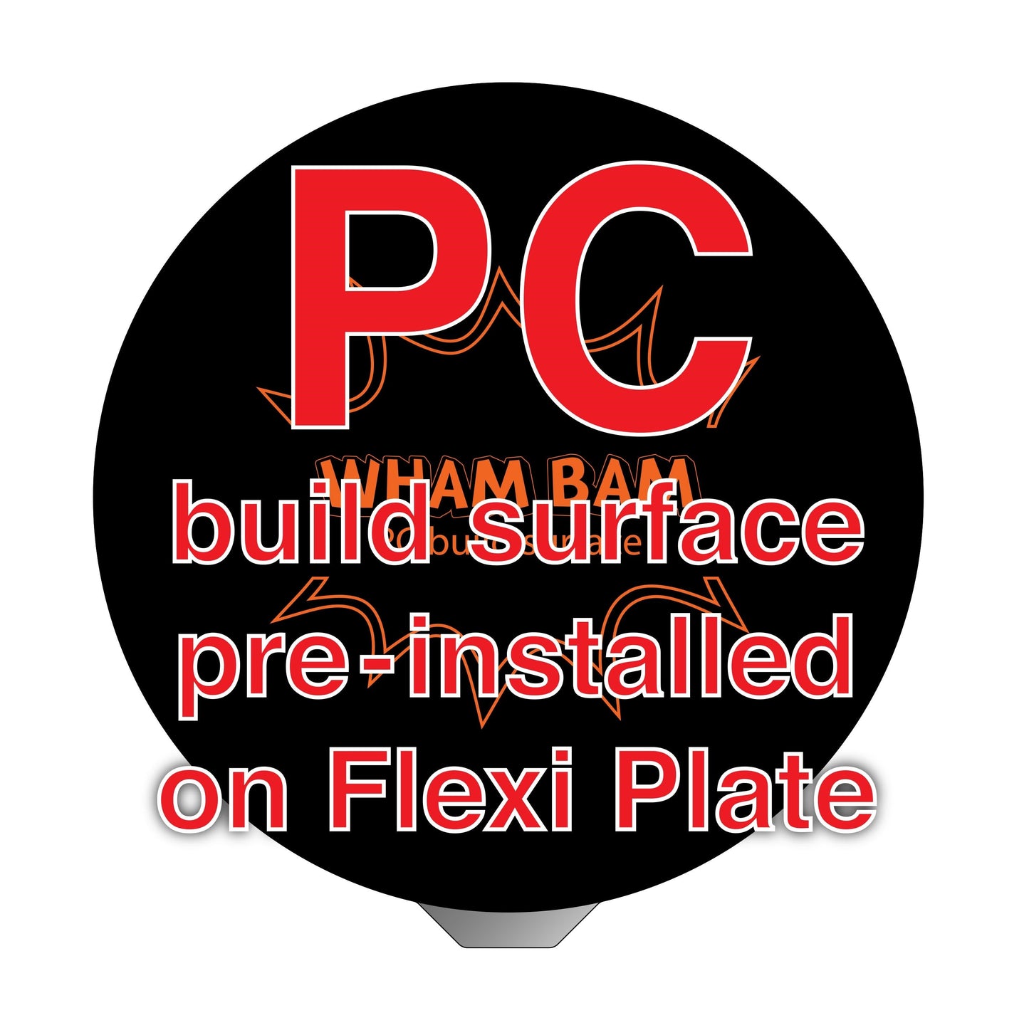 Flexi Plate with Pre-Installed PC Build Surface (Classic Black) - Ø115 - Monoprice Mini Delta, Biqu Magician Mini Delta