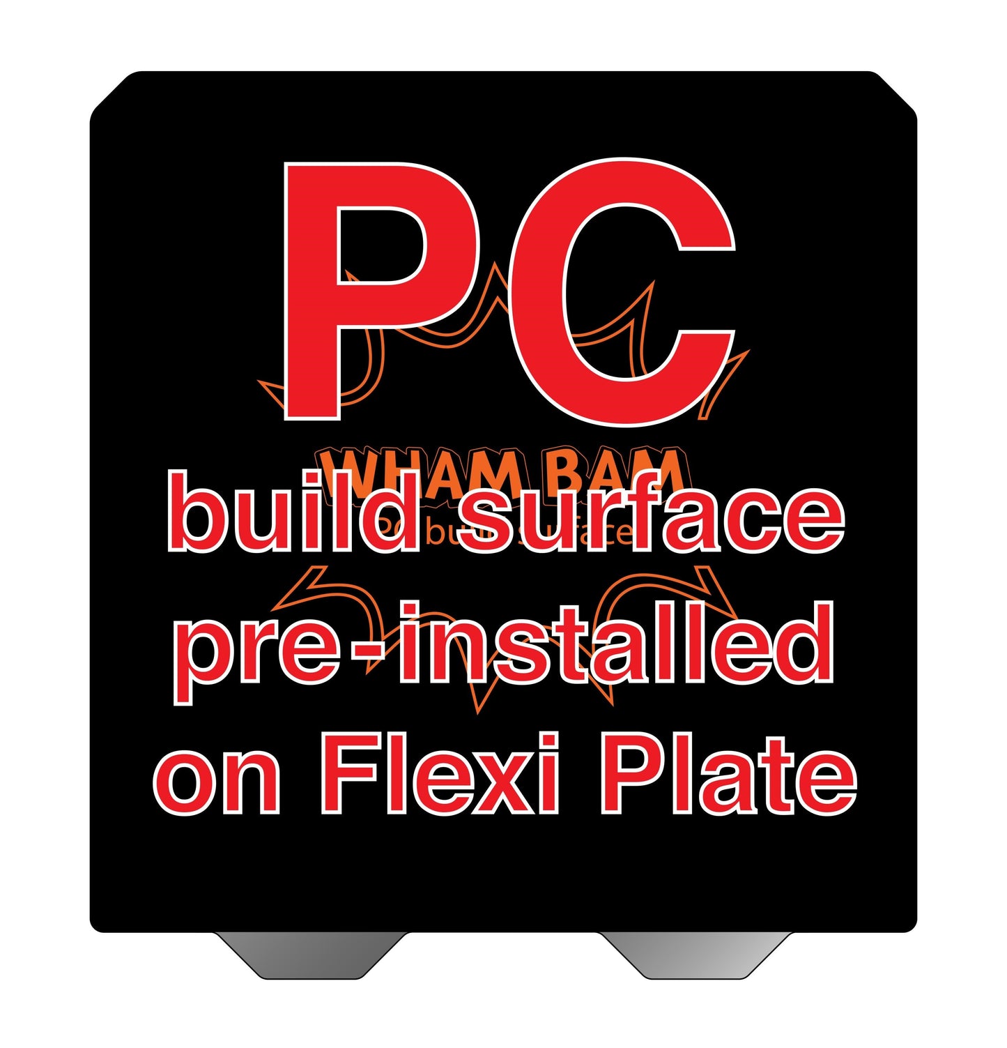 Flexi Plate with Pre-Installed PC Build Surface (Classic Black) - 255 x 245 - Creality CR 6 SE, Robo3D R1+