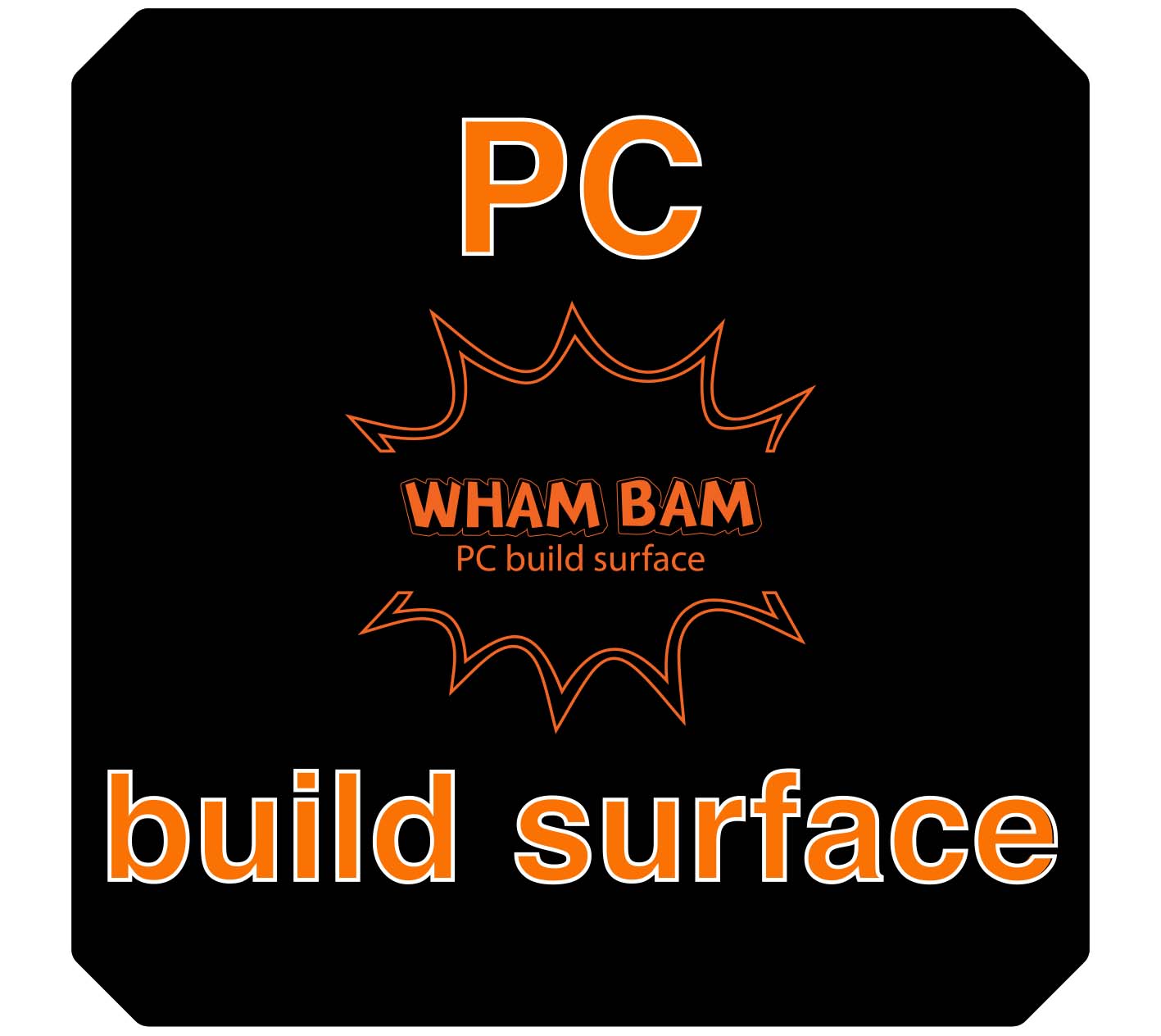 PC Build Surface (Classic Black) - 300 x 300 - LulzBot Taz Pro & Taz Workhorse, & Taz 3, 4, 5, 6